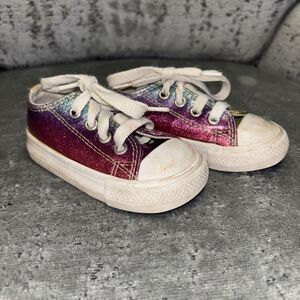 Converse Chuck Taylor All Star Shoes Toddler Size 4 Rainbow Glitter Low Top